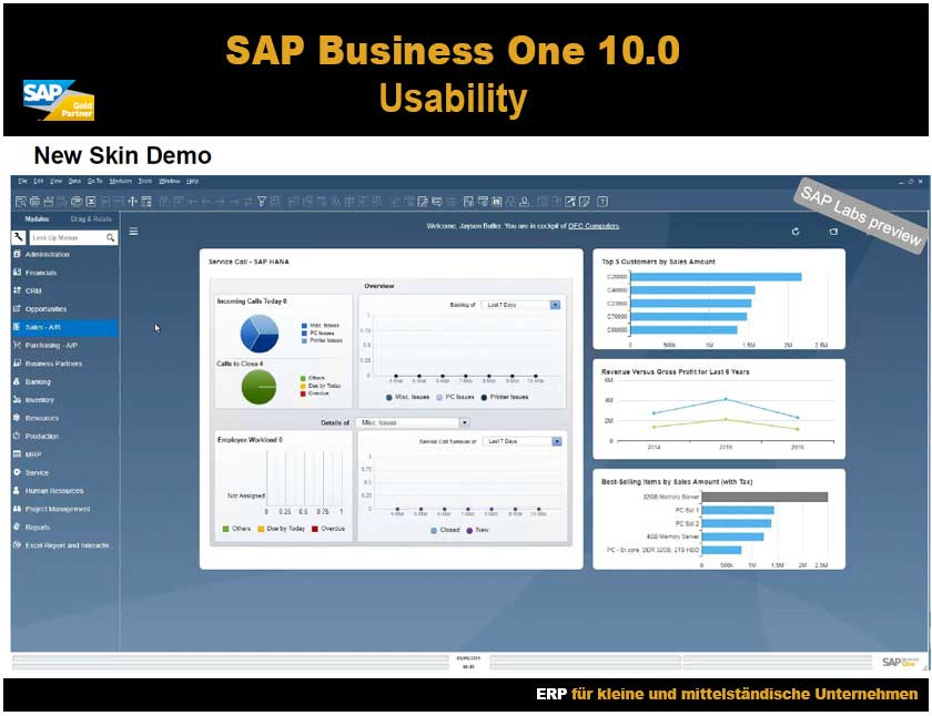 SAP Business One 10 usability New Skin Demo